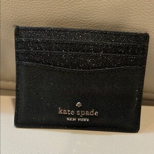 Kate Spade Black Glitter Cardholder. EUC
